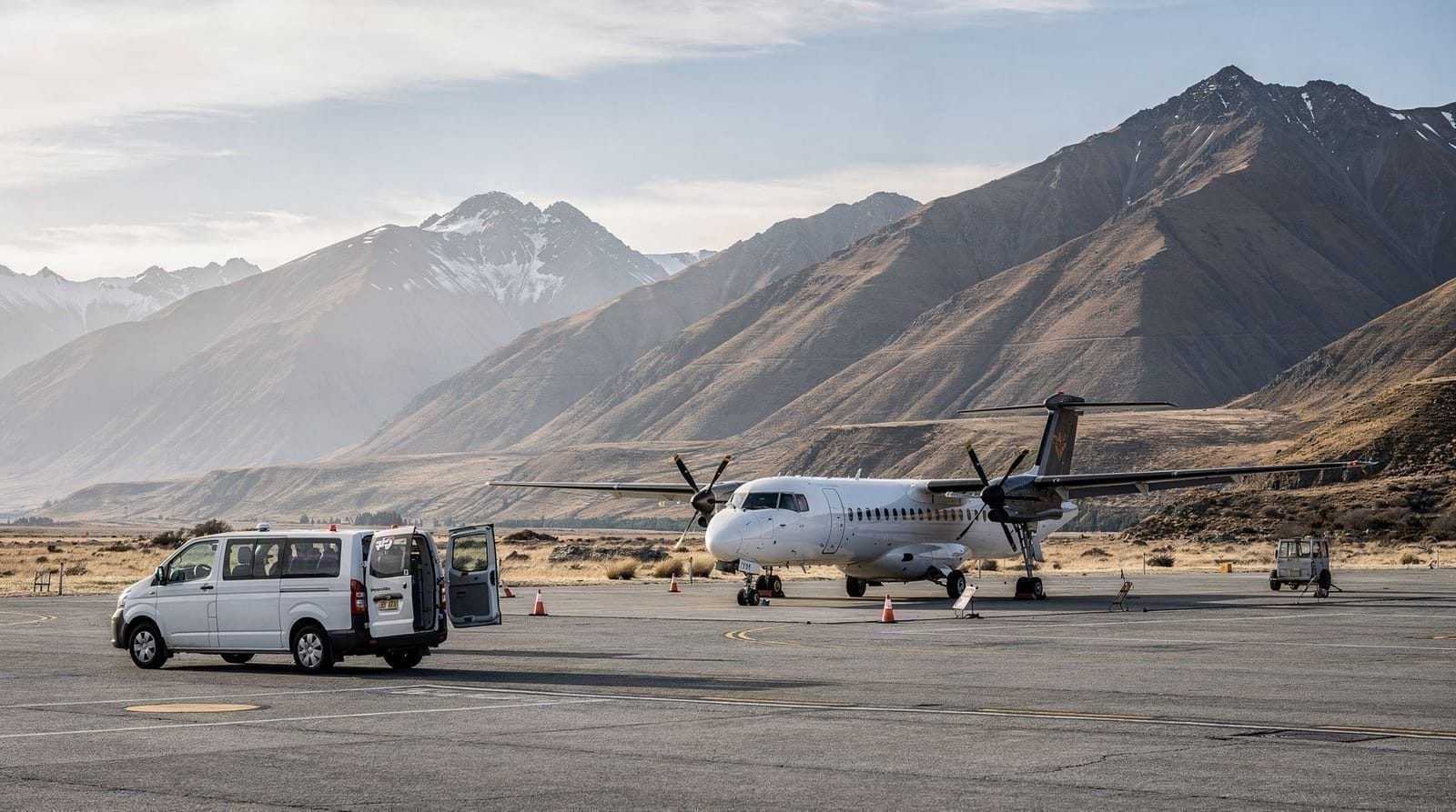 Transferes do aeroporto de Queenstown: autocarro, shuttle, táxi ou aluguer